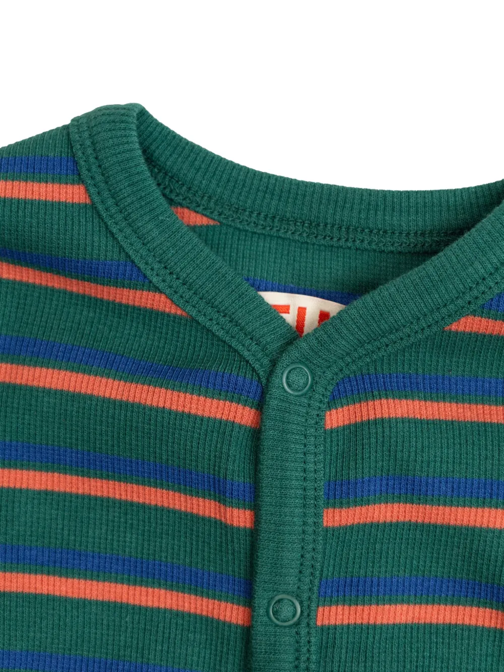Tiny Cottons Gestreepte geribbelde romper Groen