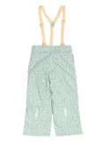 Tiny Cottons cherry-print suspender trousers - Grey