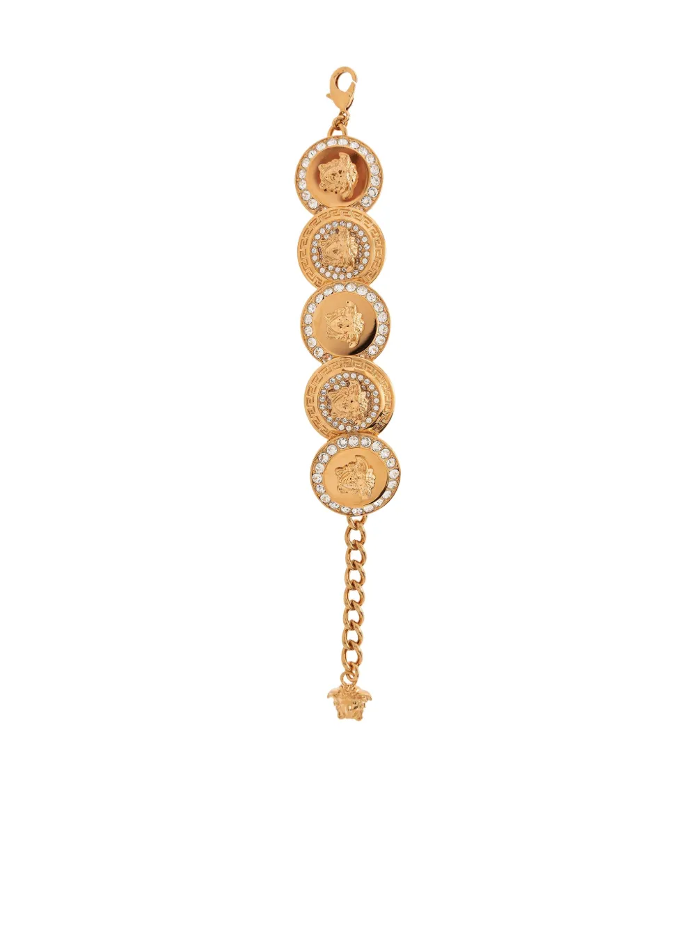 Versace Medusa Crystal-embellished Bracelet In Gold