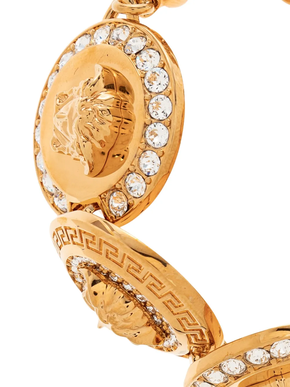 Versace Medusa Crystal-embellished Bracelet In Gold