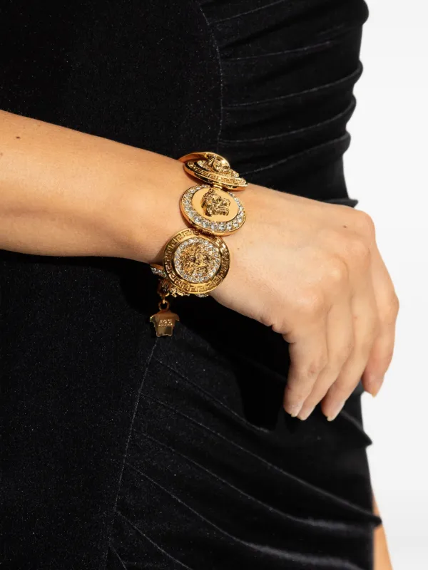 Versace Medusa crystal-embellished Bracelet Gold FARFETCH KW