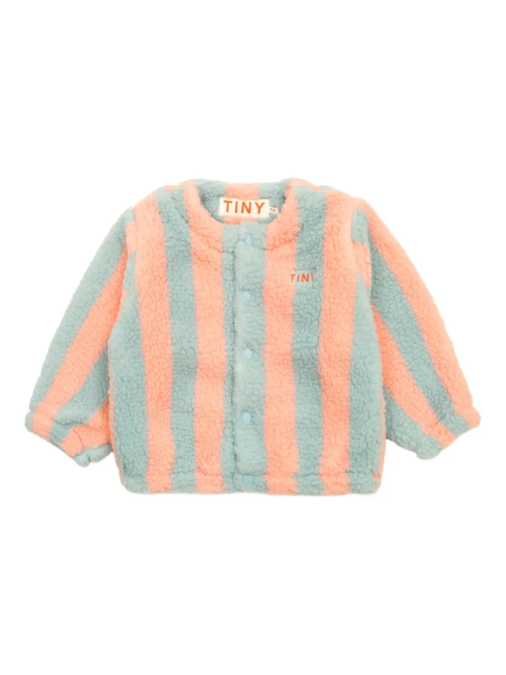 Tiny Cottons striped fleece jacket | Grey | Image 1
