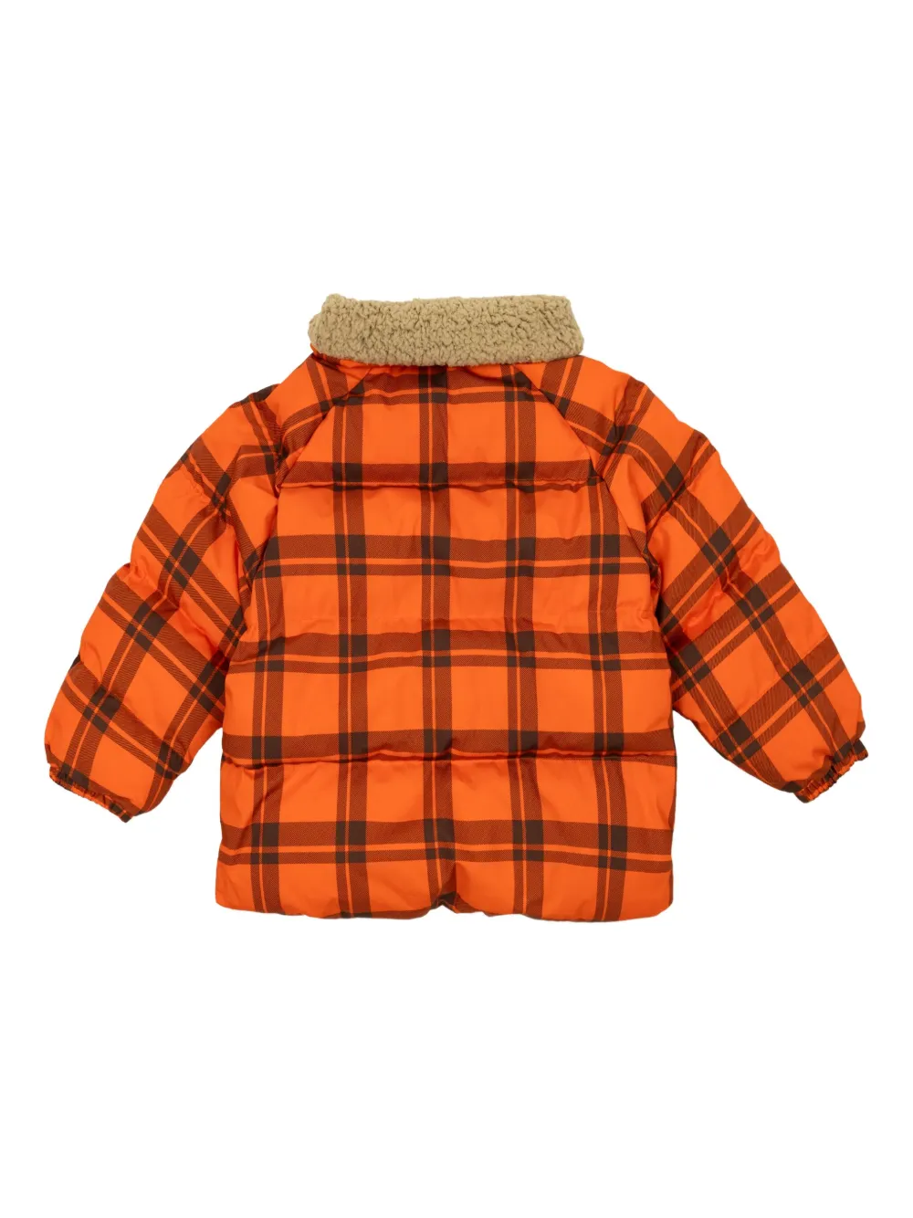 Tiny Cottons checked sherpa-collar padded jacket | Boys Padded Jackets | Image 2