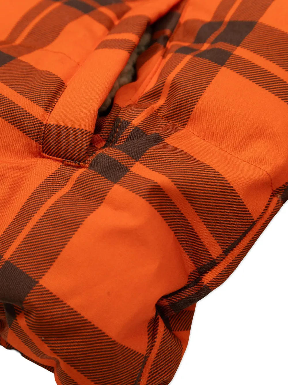 Tiny Cottons Geruit gewatteerd jack met sherpa kraag Oranje