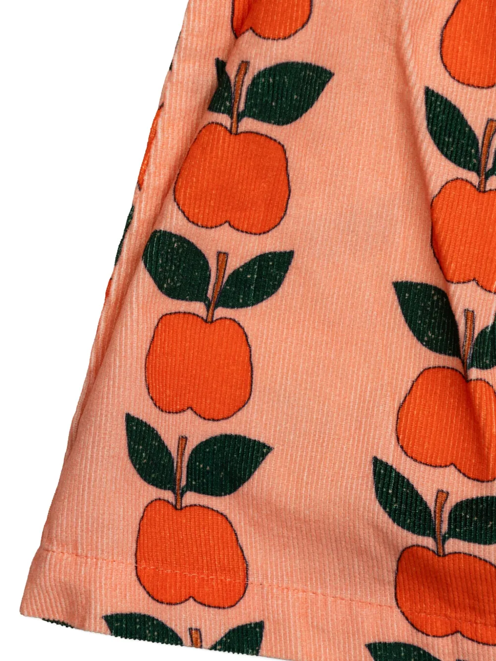Tiny Cottons Apple-print Corduroy Skirt In Orange
