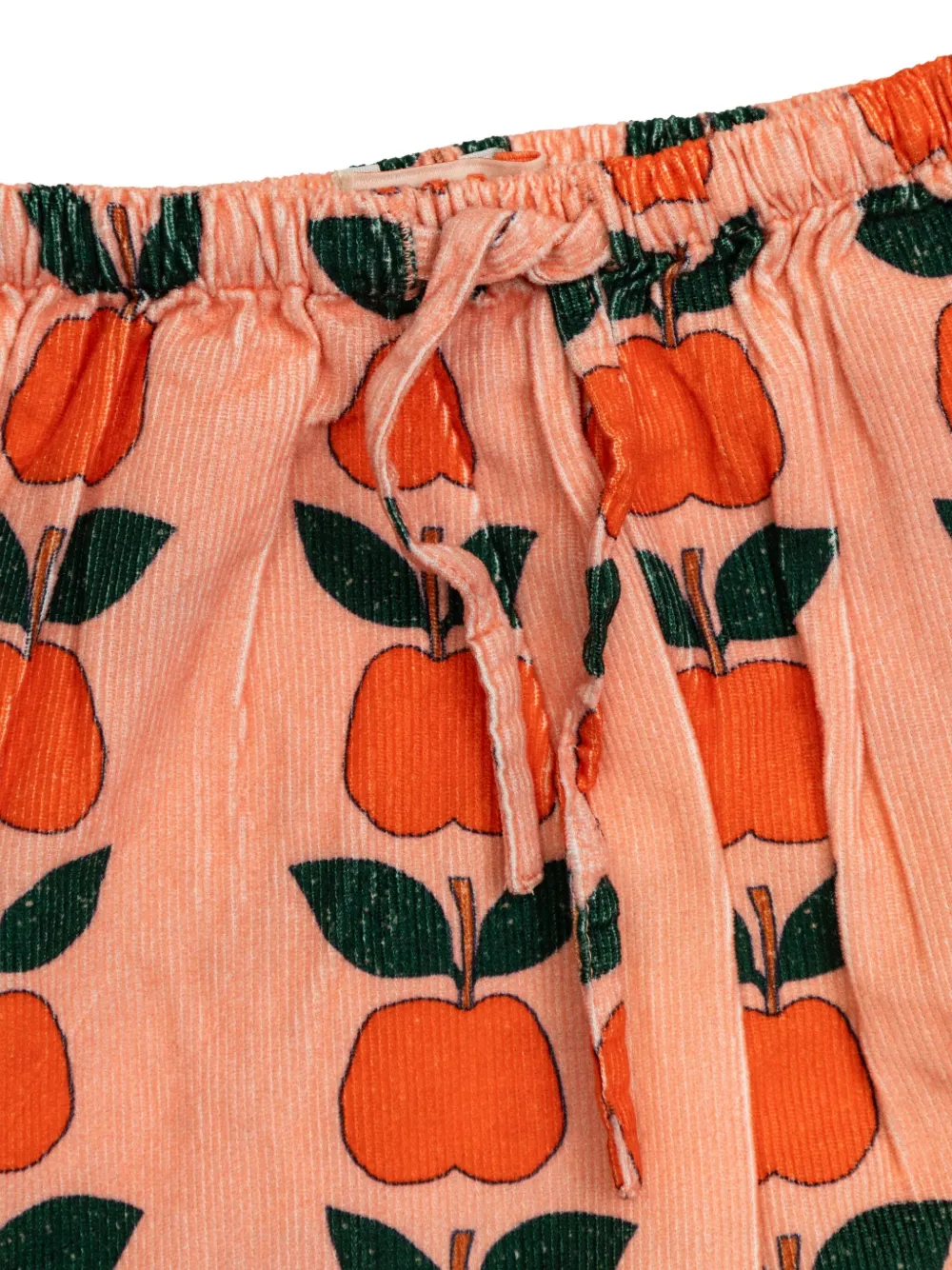 Tiny Cottons Apple-print Corduroy Skirt In Orange