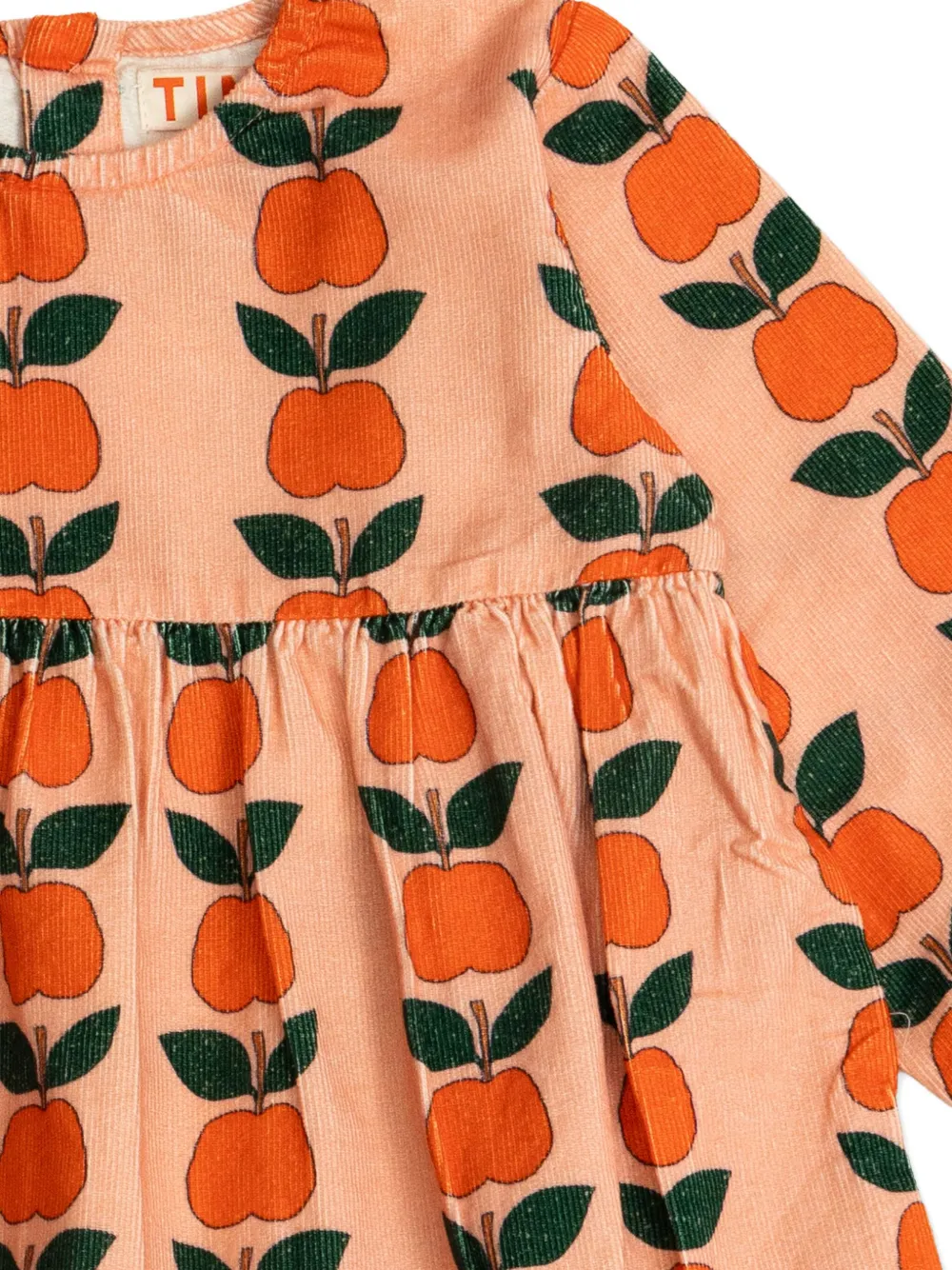 Tiny Cottons Apple-print Dress Set In Pink