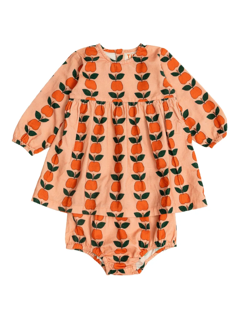 Tiny Cottons apple-print dress set | Pink | Image 1