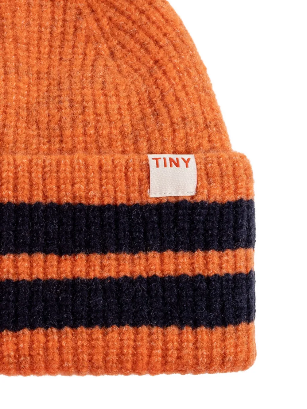 Tiny Cottons Geribbelde muts met streepdetail Oranje