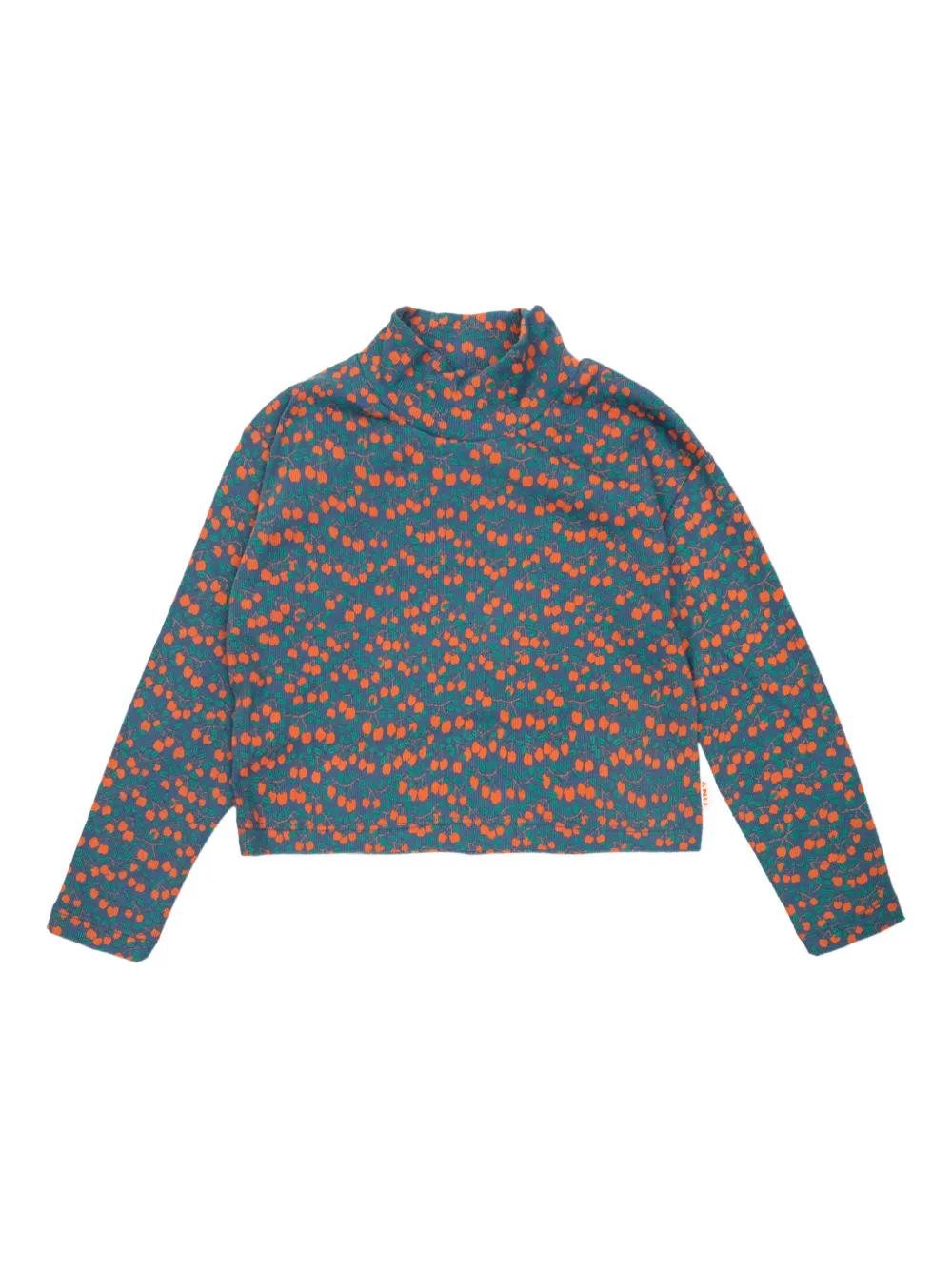 Tiny Cottons ribbed cherry-print sweater | Blue | Image 1