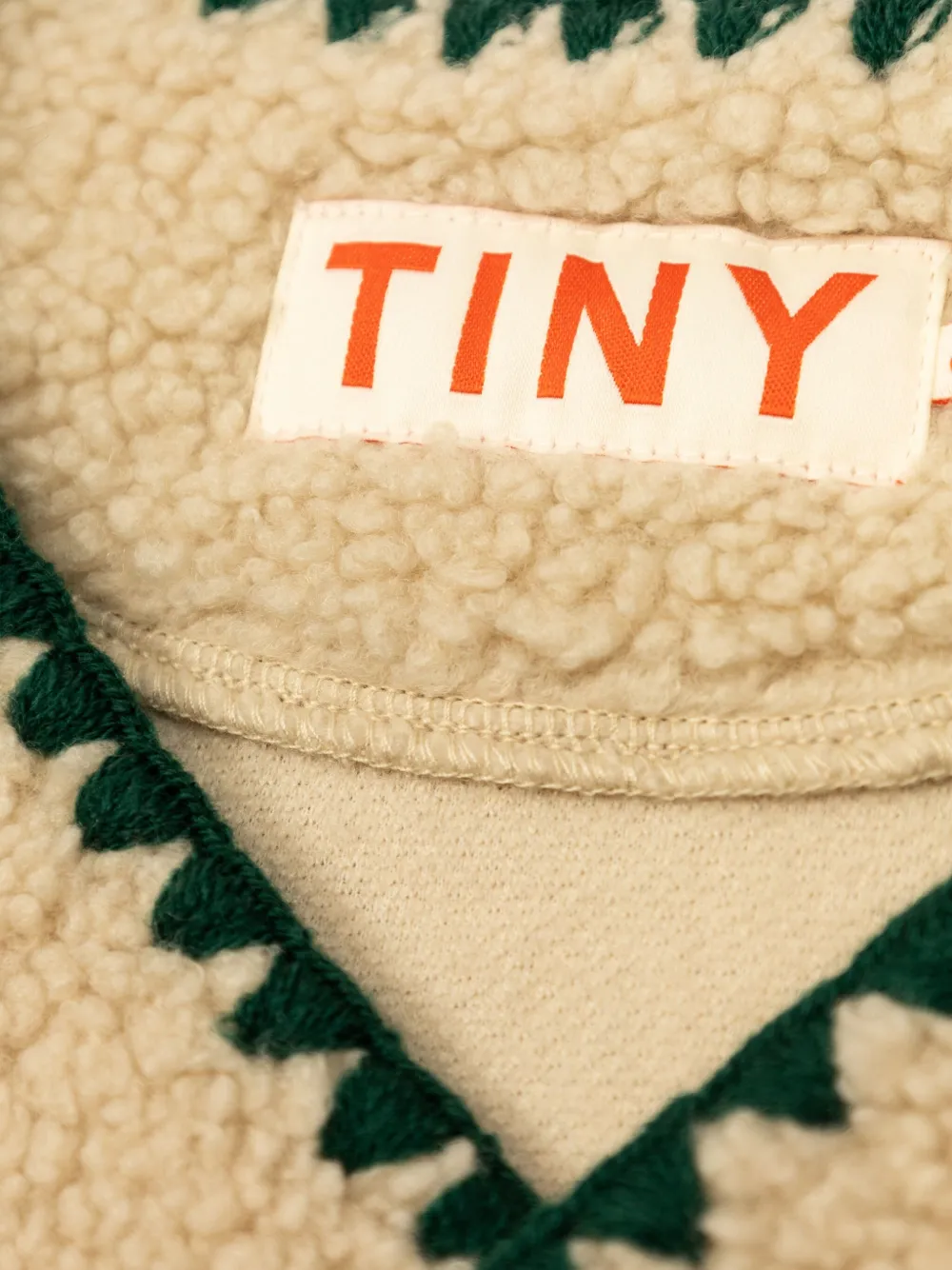 Tiny Cottons Fleece gilet met gehaakte afwerking Dark vanilla