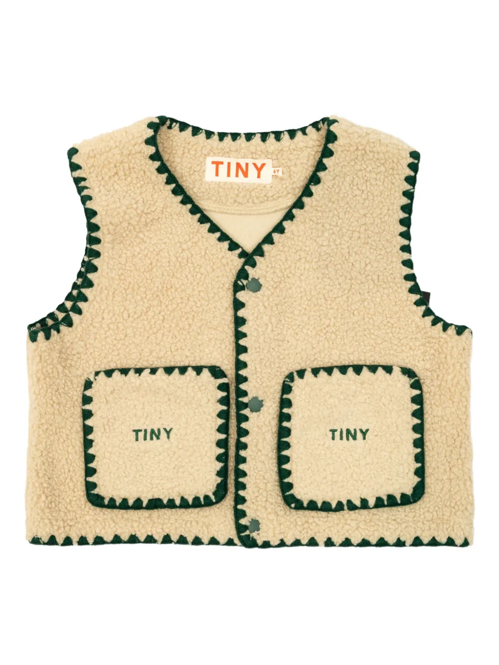 Tiny Cottons crochet-trimmed fleece vest | Image 1