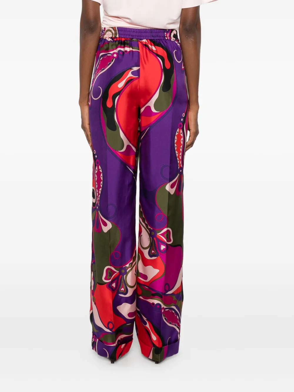 PUCCI Broek met abstracte print Paars