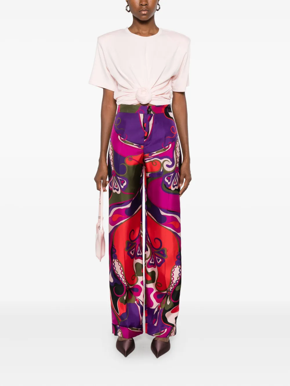PUCCI Broek met abstracte print - Paars