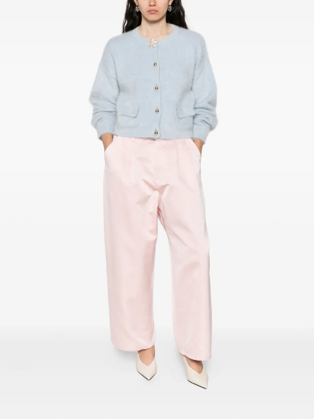N°21 Embellished Pocket Cardigan In Blue
