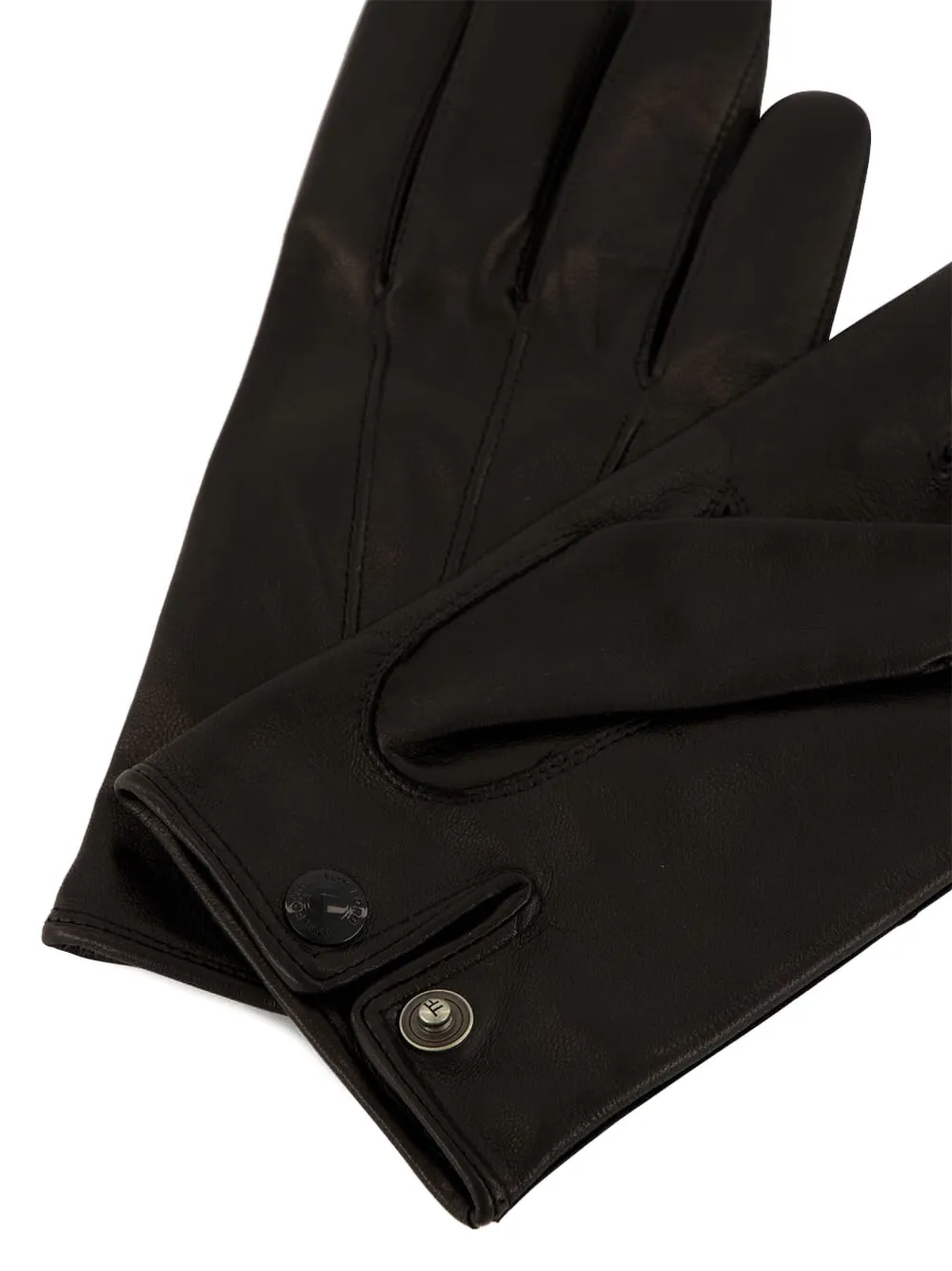 Tom Ford Leather Snap-button Gloves In Black