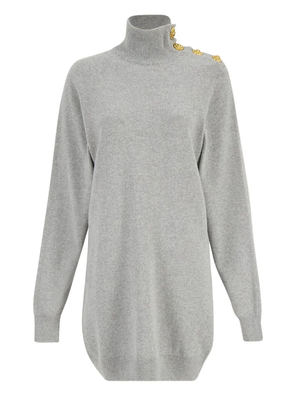 Balenciaga Batwing Button Mini Dress In Gray