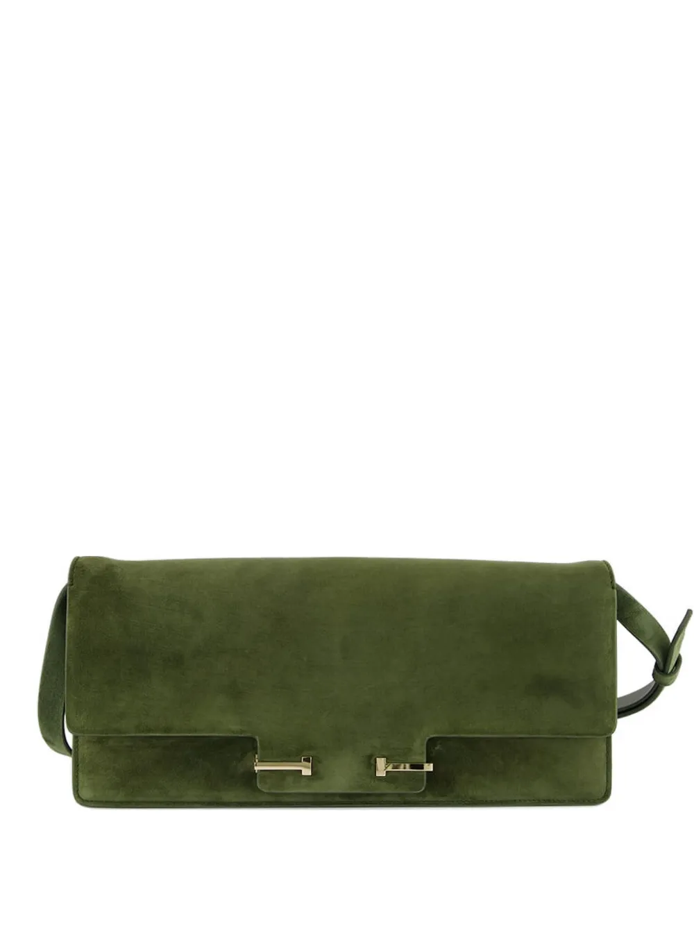Tom Ford Aube Suede Clutch Bag In Green