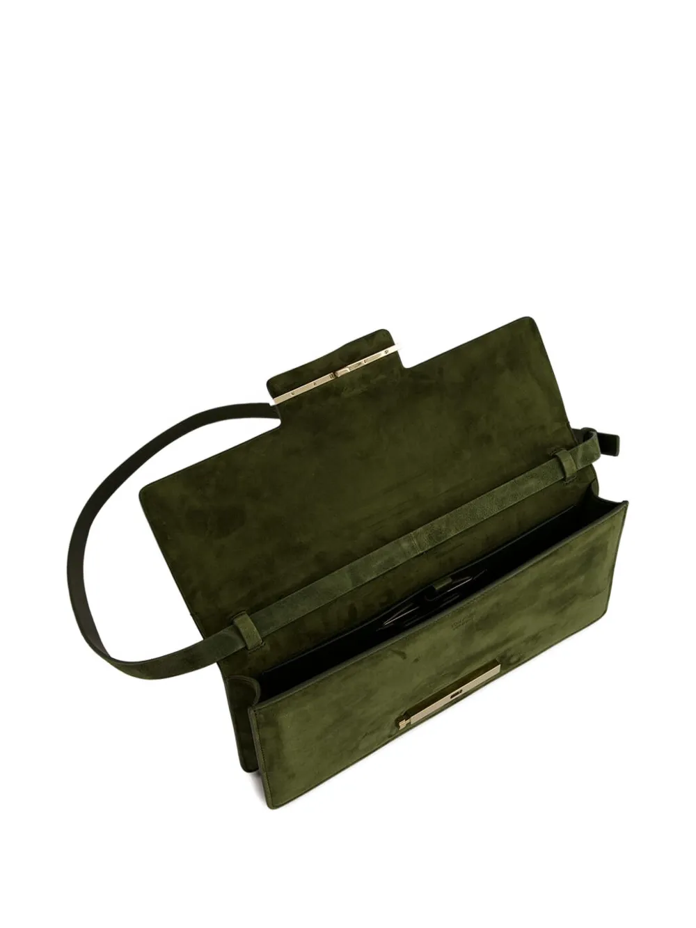 Tom Ford Aube Suede Clutch Bag In Green
