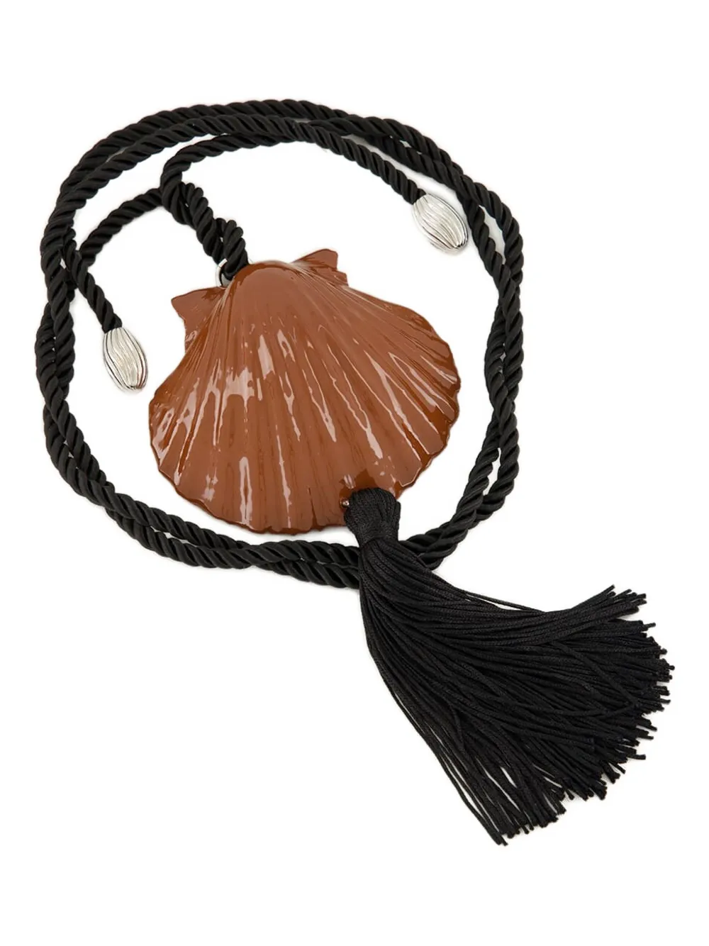 Julietta Pillar Shell-pendant Necklace In Black