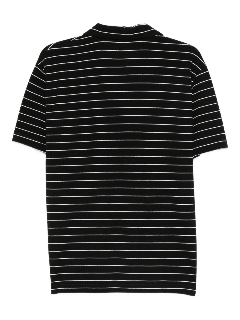 Hosio Gestreept poloshirt - Zwart