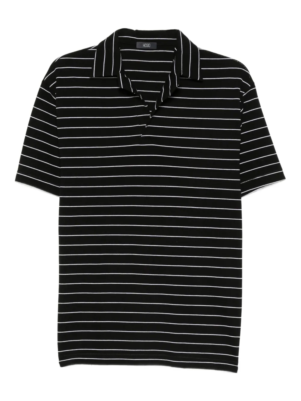 Hosio playera tipo polo con rayas estampadas | negro | Image 1