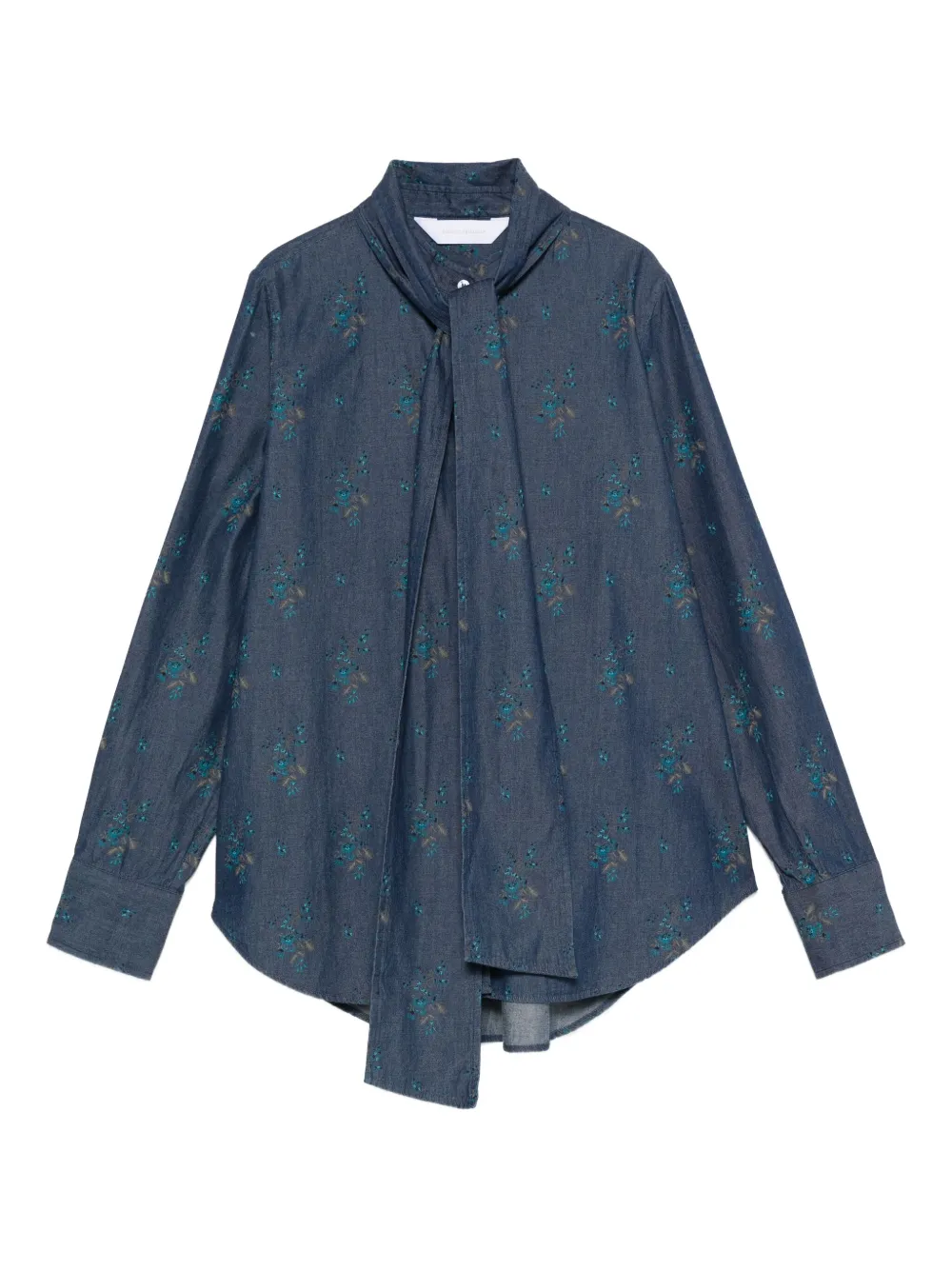 Robert Friedman chemise fleurie à col noué | bleu | Image 1