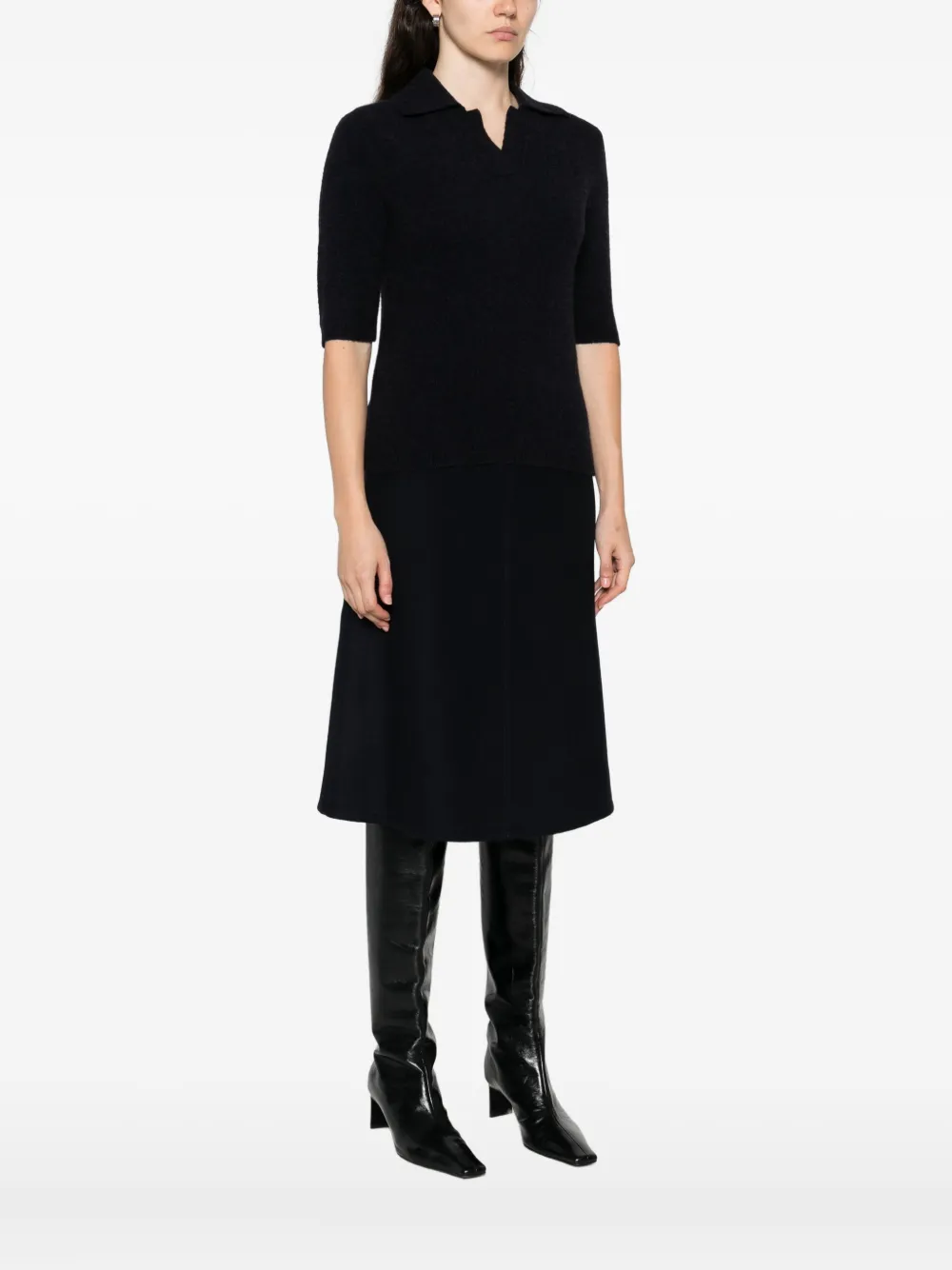 Susanne Bommer Short-sleeve Knitted Top In Blue