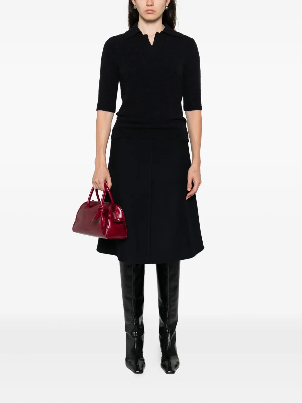 Susanne Bommer Short-sleeve Knitted Top In Blue