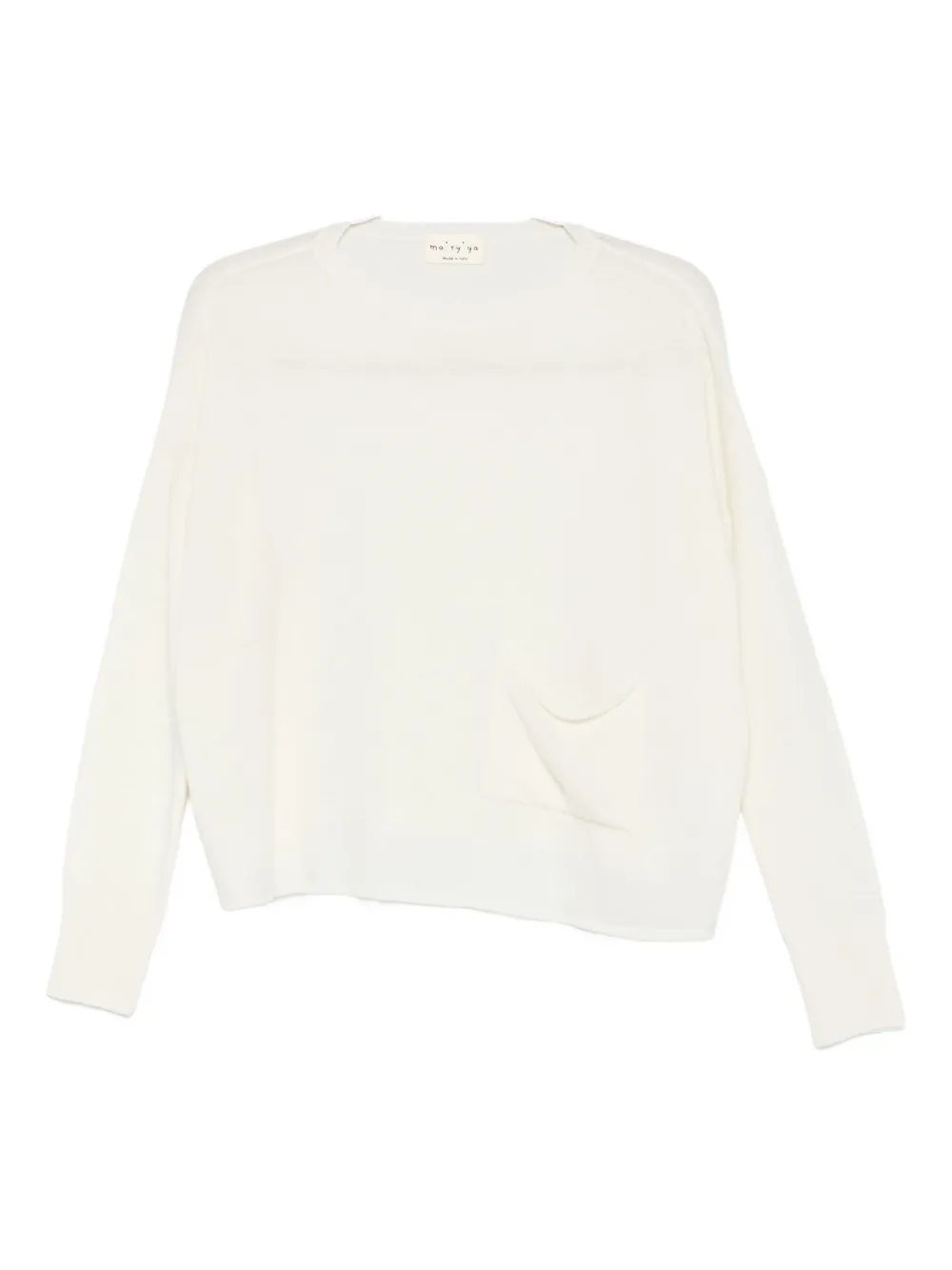 Ma'ry'ya round-neck sweater - ホワイト Ma'ry'ya round-neck sweater - ホワイト
