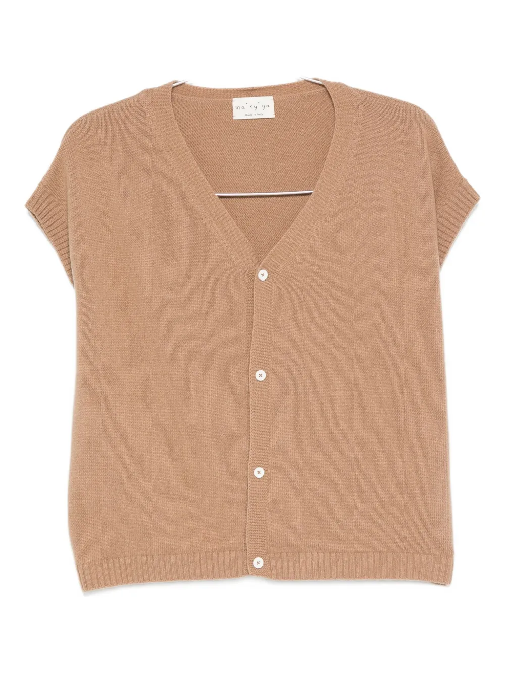 Ma'ry'ya Kurzärmeliger Cardigan In Brown