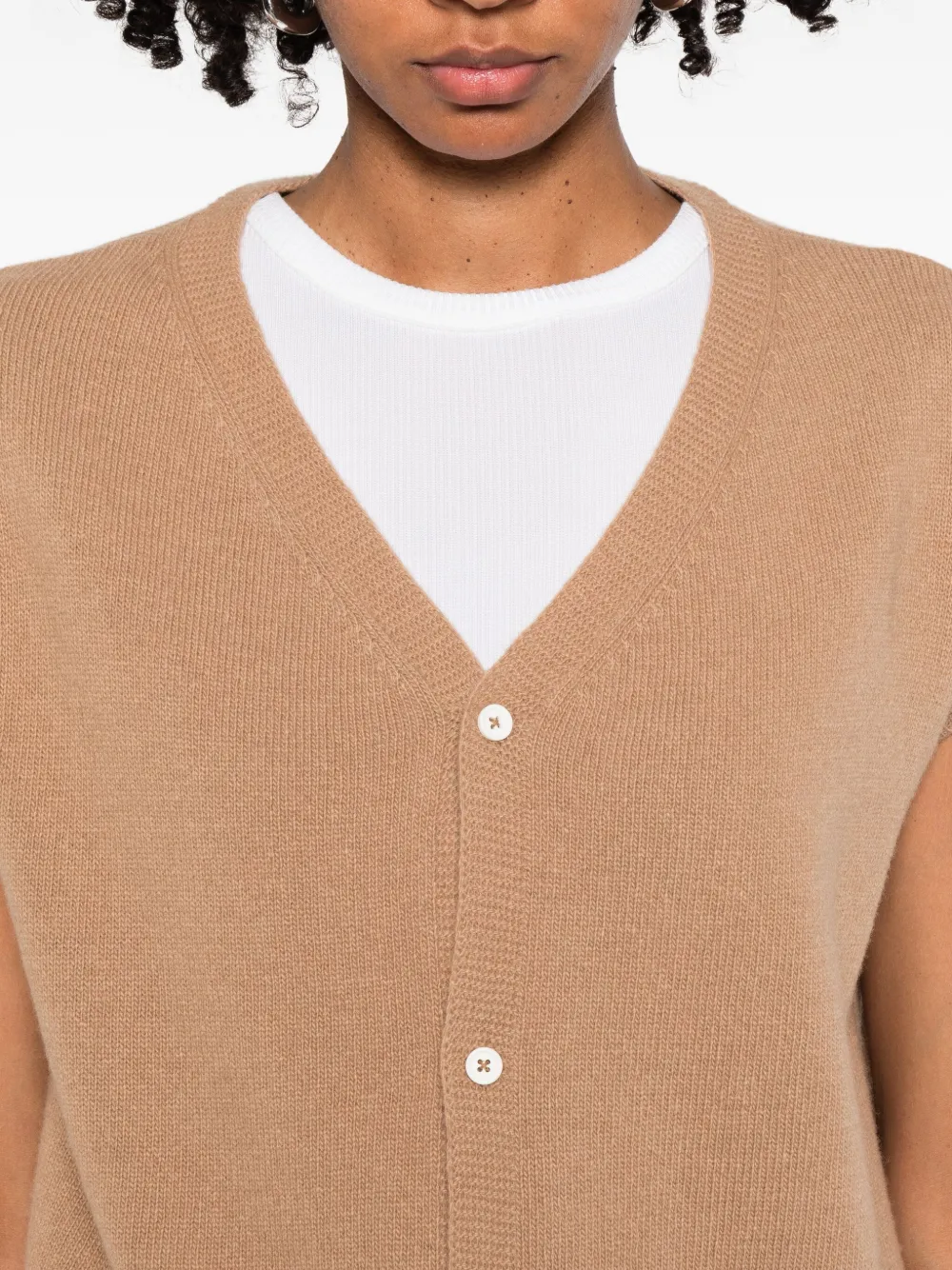 Ma'ry'ya Kurzärmeliger Cardigan In Brown