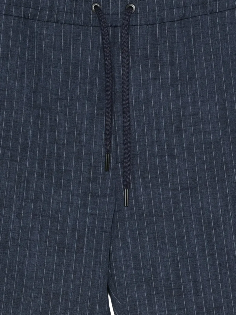 Hōsio Pinstripe-print Drawstring-waist Trousers In Blue