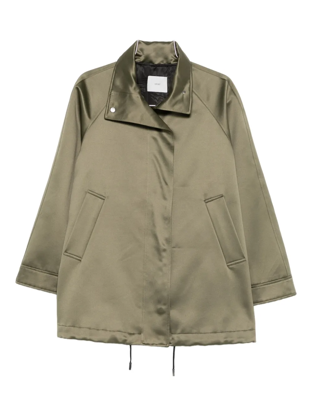 Covert drawstring-hem jacket - グリーン Covert drawstring-hem jacket - グリーン