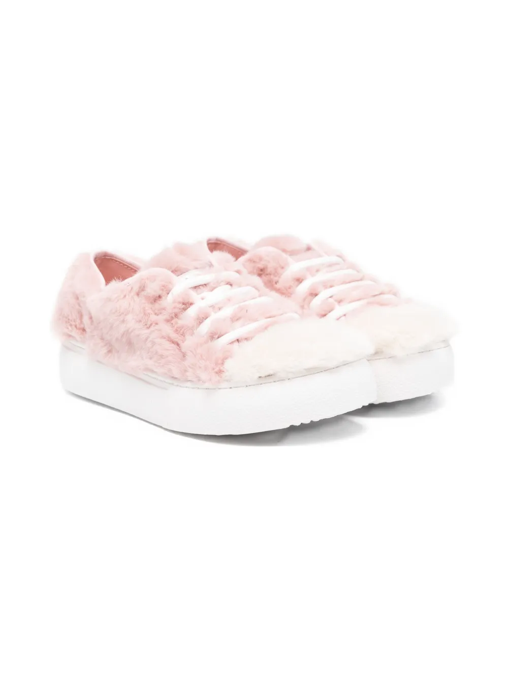 Marni Kids faux-fur sneakers Roze