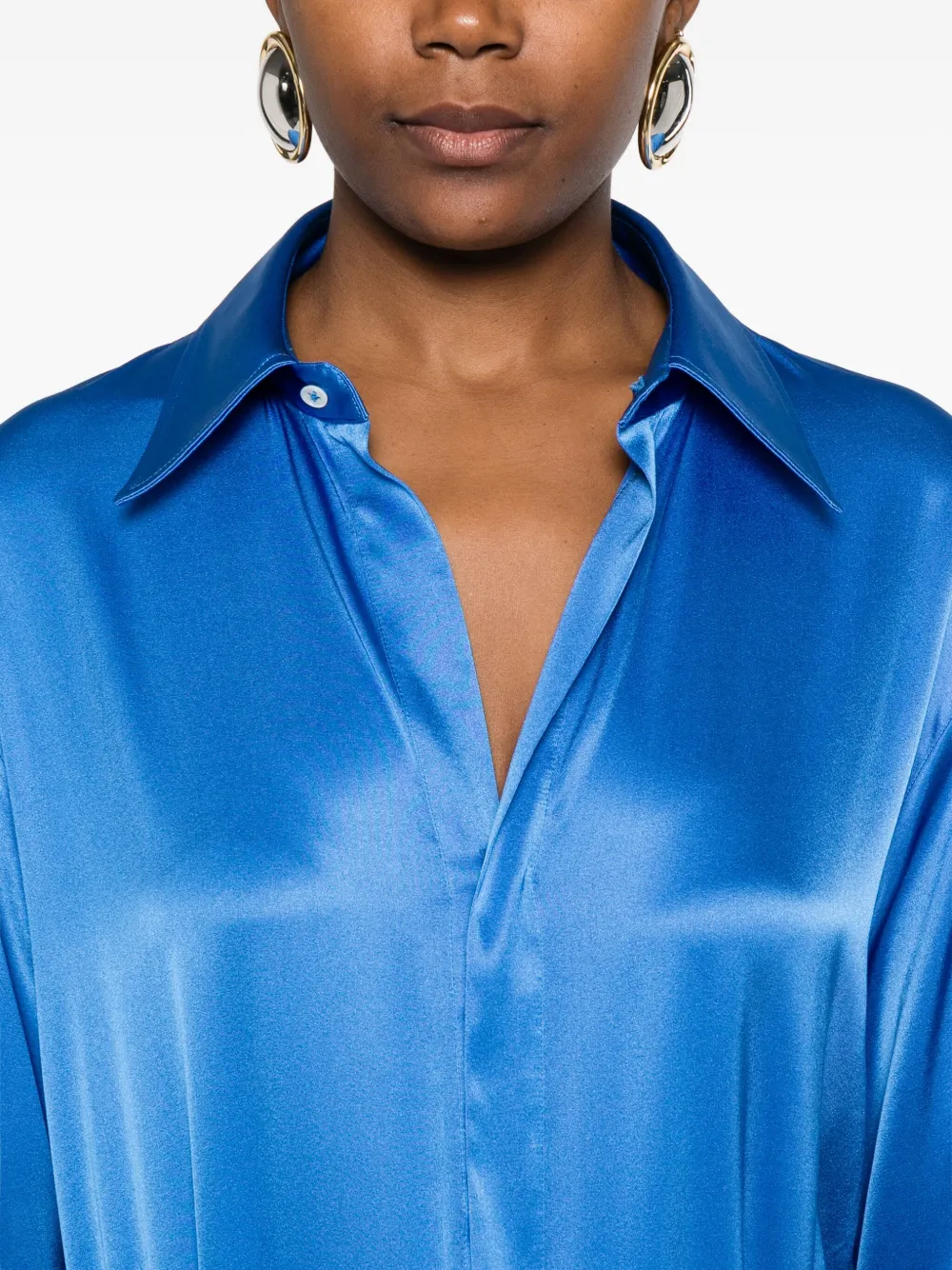 Point-Collar Blouse