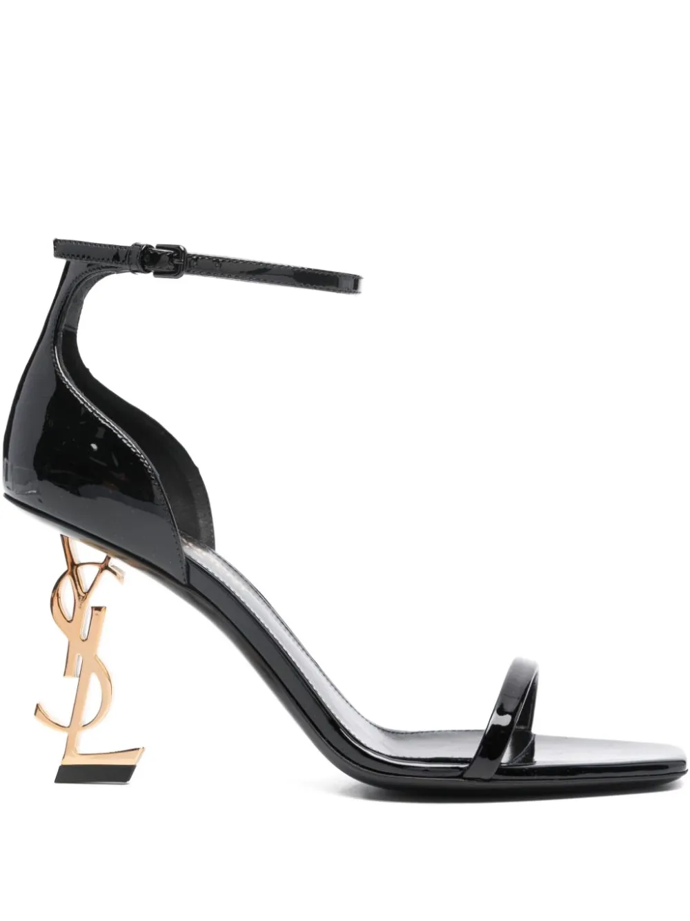 Saint Laurent 85mm Opyum Logo-heel Sandals In Black