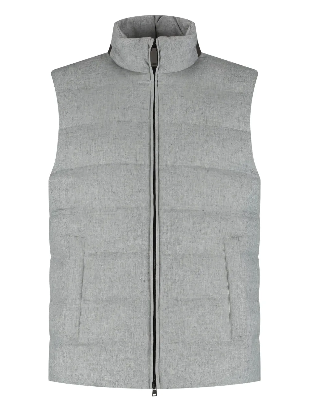 Herno Quilted Wool Gilet In Gray