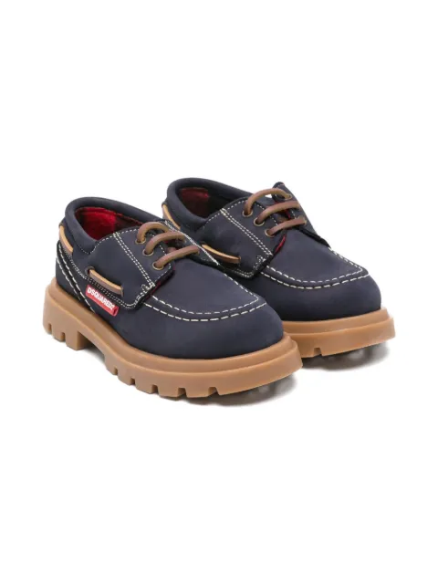 DSQUARED2 KIDS stitched leather sneakers 