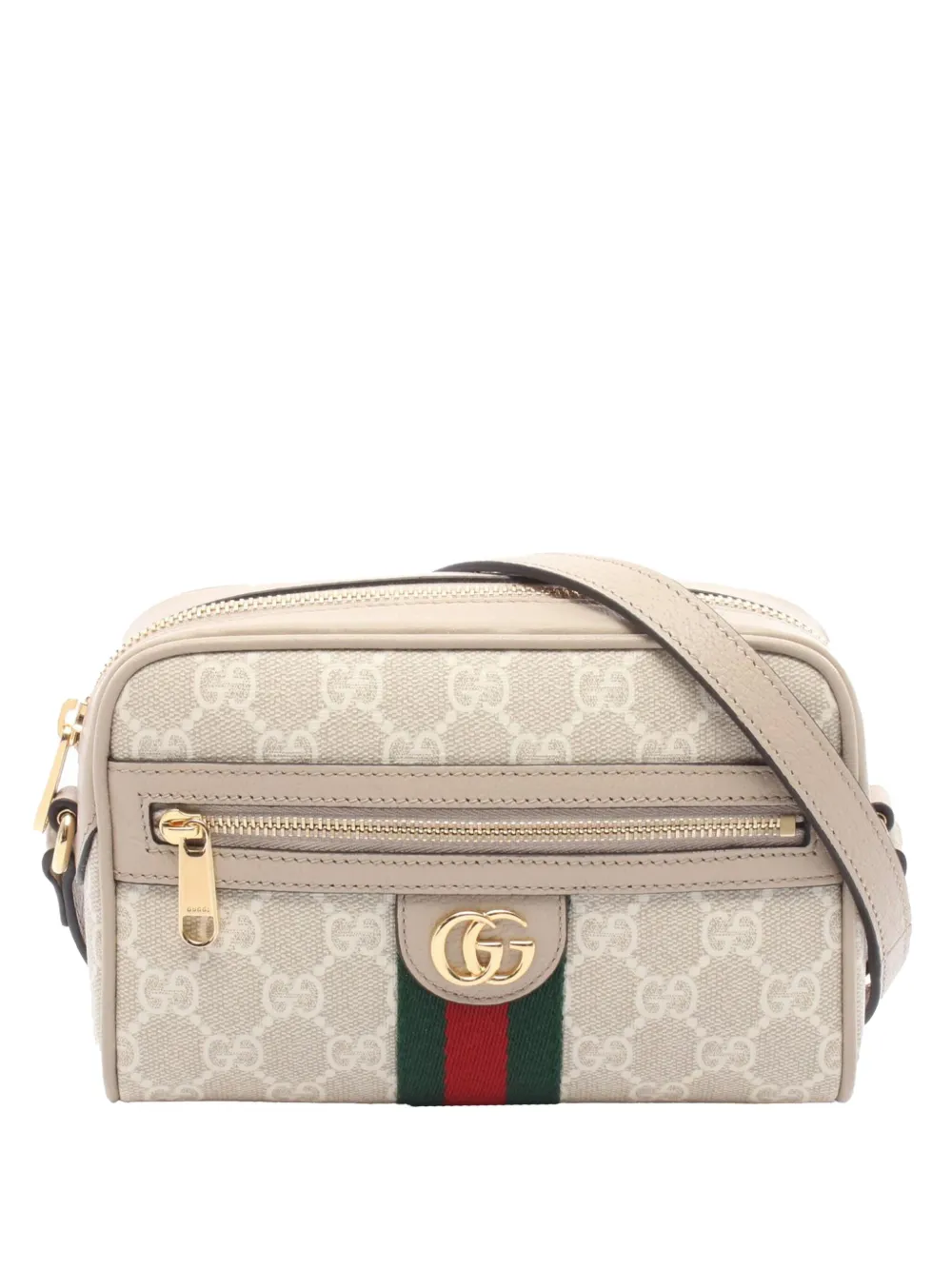 Gucci Pre-Owned 2016-2025 ミニ GGスプリーム ウェブ オフィディア ショルダーバッグ - ブラウン Gucci Pre-Owned 2016-2025 ミニ GGスプリーム ウェブ オフィディア ショルダーバッグ - ブラウン