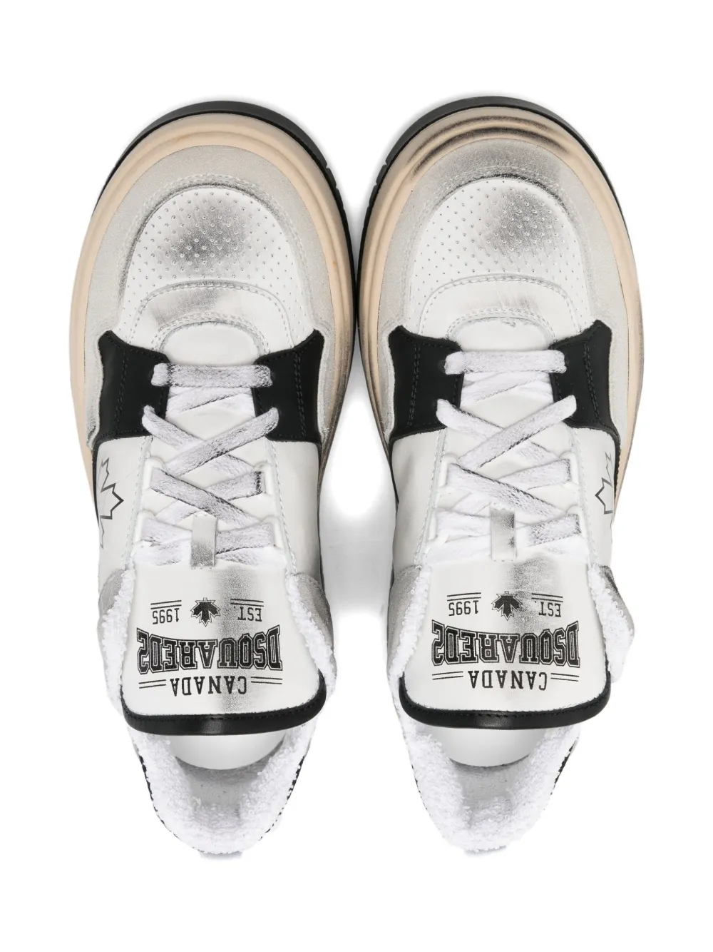 DSQUARED2 KIDS distressed-finish sneakers Wit