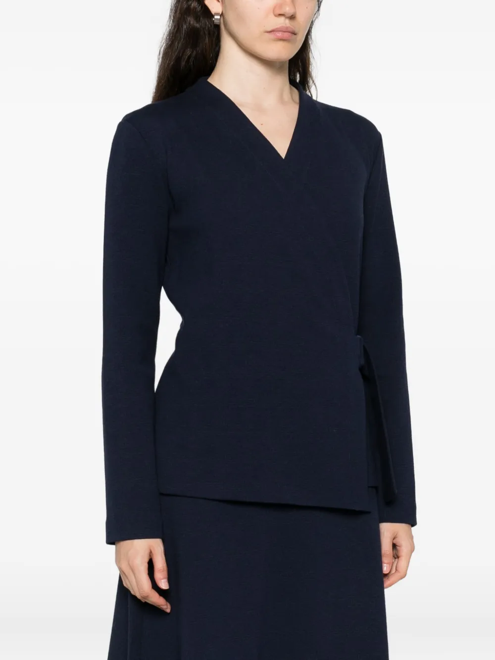 Niū Belted Wrap-front Jacket In Blue