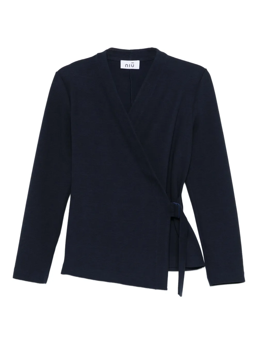Niu belted wrap-front jacket | Blue | Image 1