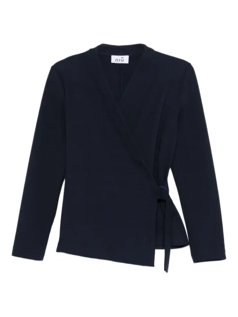 Niu belted wrap-front jacket
