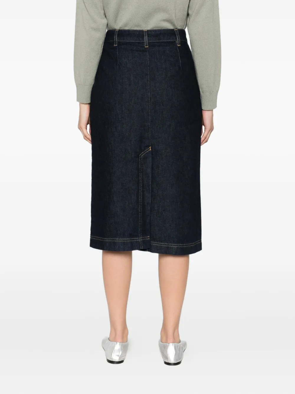 Niū Denim Midi Skirt In Black