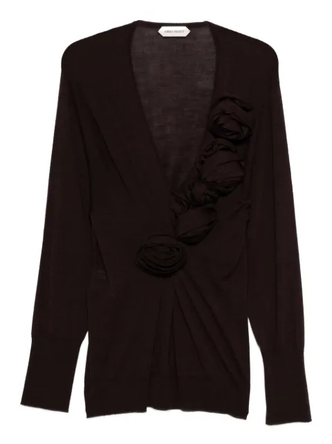 Alberta Ferretti floral-appliqué blouse