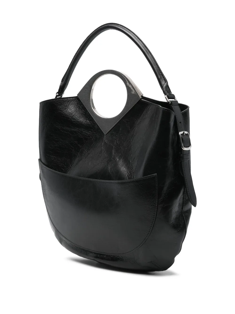 Bally Anni Moon leren shopper met rond handvat Zwart