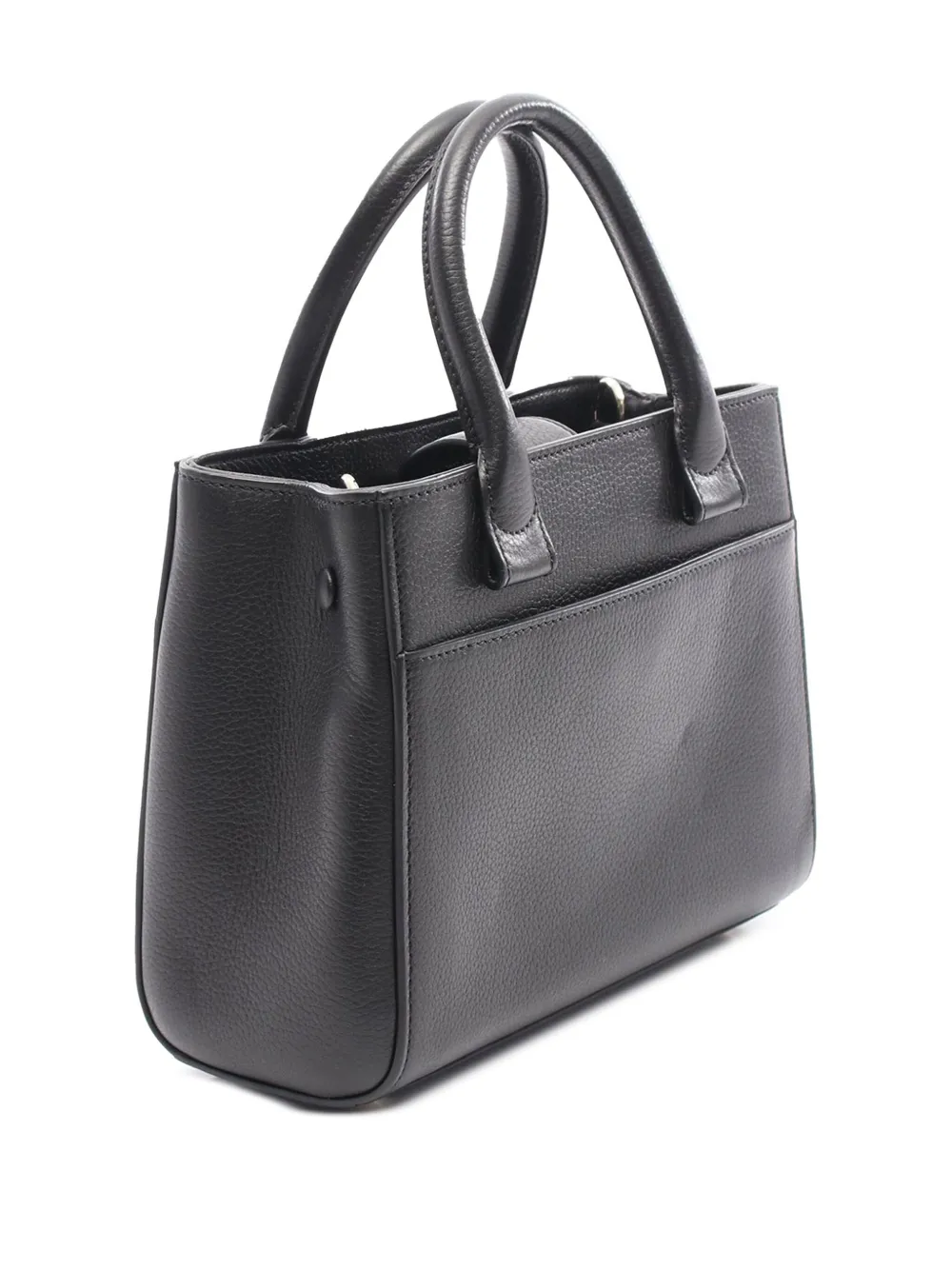 Pre-owned Chanel 2017-2018 Mini Grained Calfskin Neo Executive Shopper Tote Satchel In Black