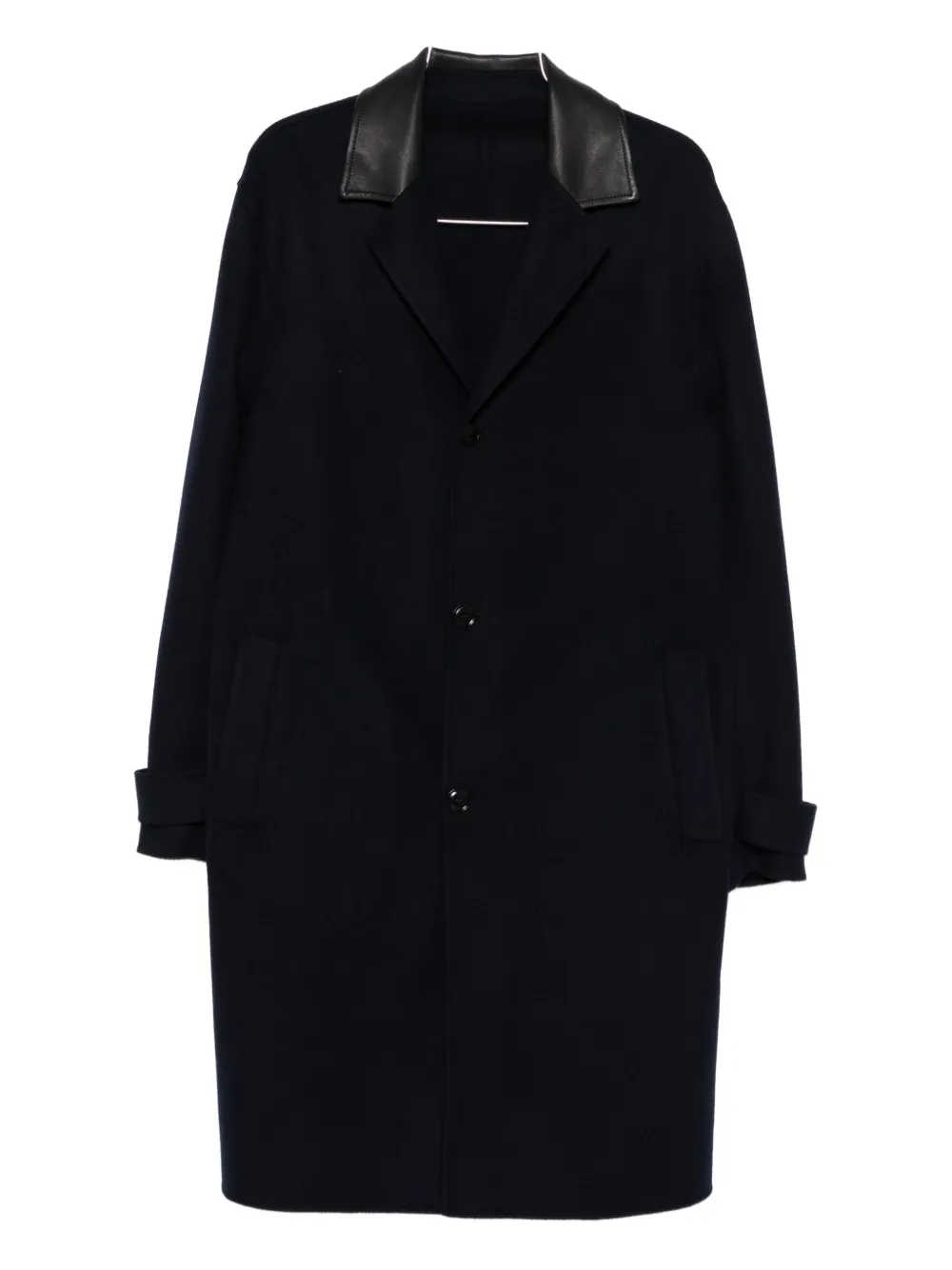 Brett Johnson Panelled-collar Coat In Blue