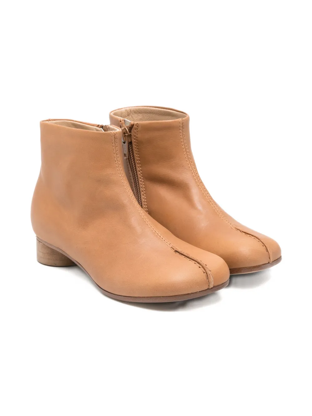 MM6 Maison Margiela Kids leather ankle boots Bruin